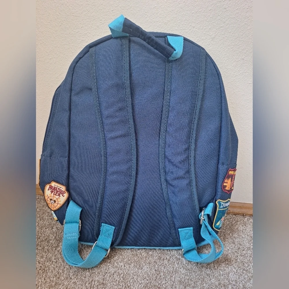Disney Parks Mickey Passport Patch Collection Canvas Backpack Blue